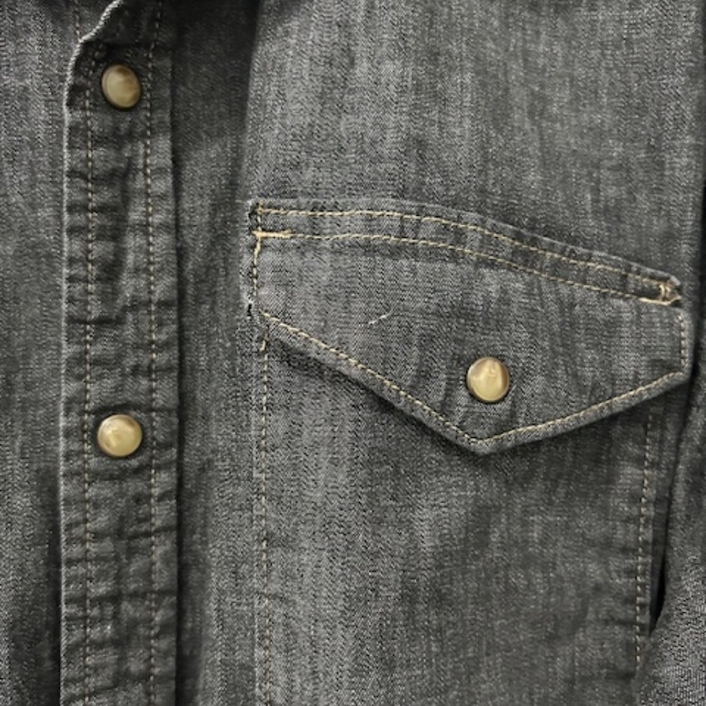 Wrangler 2X Mens Dark Denim Shirt with Snaps
